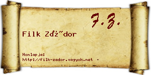 Filk Zádor névjegykártya
